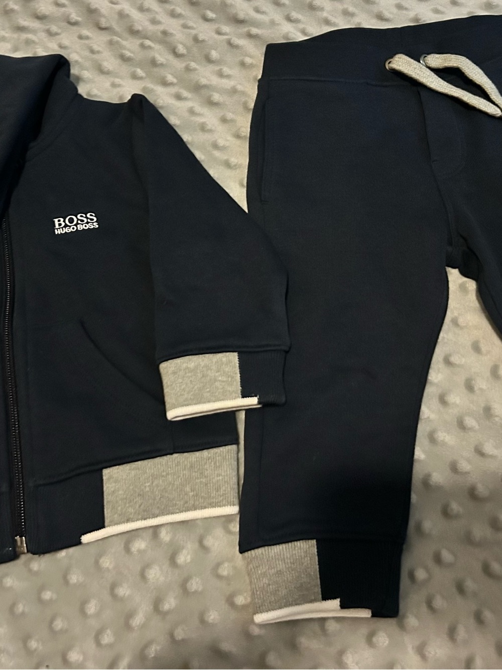 Hugo Boss Navy Jogger Pants with Gray Trim